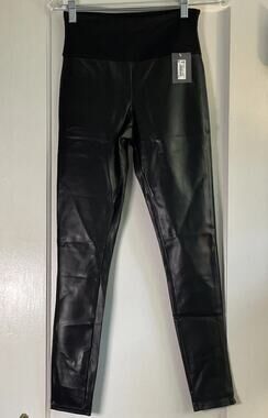 RED HOT By SPANX Women’s All Over Faux Leather Leggings Black Size S